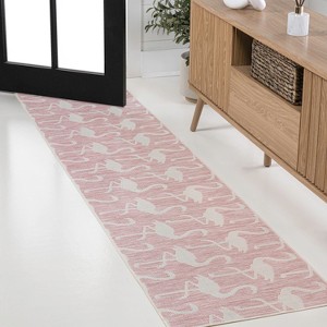 JONATHAN Y Liana Casual Coastal Flamingos Two-Tone Indoor/Outdoor Area Rug - 1 of 4