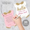 Big Dot of Happiness Hello Little One - Pink and Gold - Baby Bodysuit Wish Card Girl Baby Shower Activities - Shaped Advice Cards Game - Set of 20 - 2 of 4
