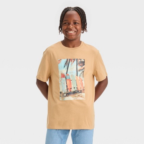 Boys' Bronco Short Sleeve Graphic T-Shirt - art class™ Brown M