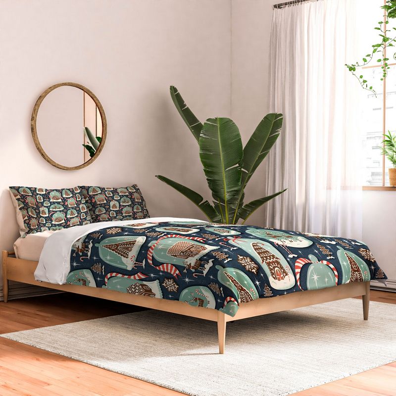 Heather Dutton Gingerbread Village Blue Comforter + Pillow Sham(s) - Deny Designs, 2 of 4