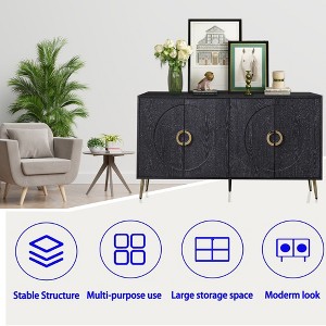 Modern Lacquered 4 Door Wooden Cabinet Sideboard Buffet Server Cabinet Storage Cabinet - 1 of 4