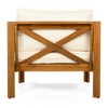 NAYSAYE Patio Chaise Lounges Outdoor Acacia Wood Armchair Set with Cushions for Garden Patio Deck, Beige and Teak, 28.7"*27.9"*24" - 3 of 4
