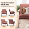 CAVINAS Mid-Century Modern Armchair,Upholstered Accent Chair for Living Room,Leisure Velvet Armchair with Rubberwood Frame,Lounge Chair Indoor - 2 of 4