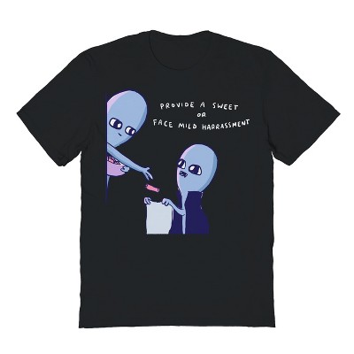 Rerun Island Men's Strang Planet: Provide A Sweet 2 Halloween Short Sleeve Graphic Cotton T-Shirt