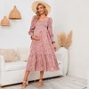 Women's Maternity Floral Maxi Dress - Smocked Bust, Lantern Sleeves, High Waist (S-2XL) - 3 of 3