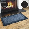 Plow & Hearth 2' x 4' Madrid Banded Rectangular Hearth Rug, in Blue - 3 of 4