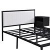 CAVINAS Full Bed Frame with Two-Tier Storage Shelves, Metal Full-size Bed, Wooden Storage Cabinet for Bedroom, Living Room - 3 of 4