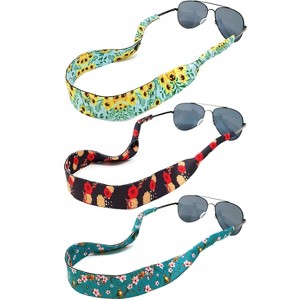 Wrapables Adjustable Eyewear Retainer, Sunglass Strap with Neoprene Floating Material for Sports and Outdoors (Set of 3), Just Beautiful - 1 of 4