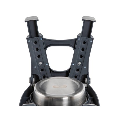 Dexas Adjustable Height Black Stainless Steel Double Pet Feeder