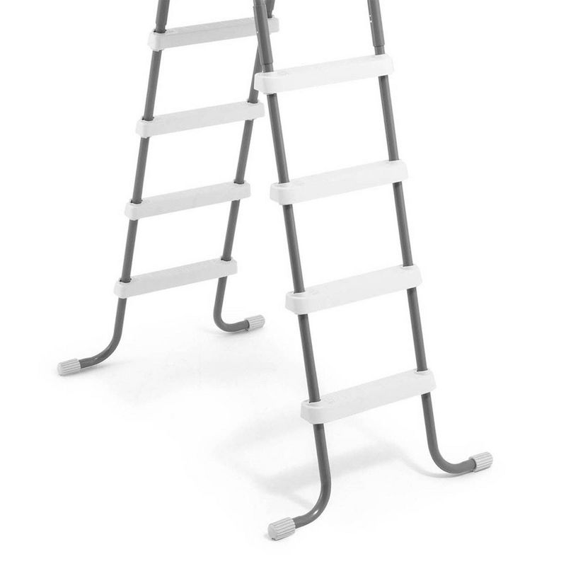 Intex High Impact Slip Resistance Steel Frame Above Ground Outdoor Swimming Pool Entry Step Ladder, Silver, 5 of 7