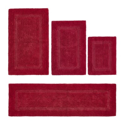 Lux Premium 100% Cotton Tufted Solid Reversible 4 Piece Bath Rug Set – Ultra-Soft, Water-Absorbent, Durable, Machine Washable Bathroom Rug