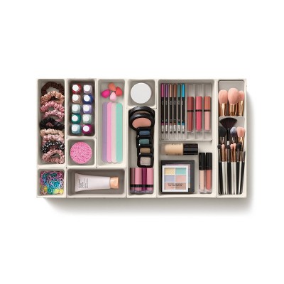 Joseph Joseph Viva 12pc Makeup In-Drawer Organizer Set: Off-White Polypropylene Bathroom Accessories, Spot Clean
