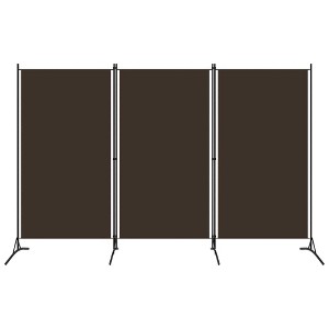 vidaXL 3-Panel Room Divider Brown 102.4"x70.9" Fabric - 1 of 4