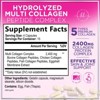 Collagen Peptides Pills 1000mg Hydrolyzed Anti Aging Capsules Types I,II,III,V,X - 60 Capsules;120 Capsules - 2 of 4
