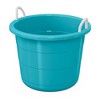 Life Story Open Storage Bucket, Round Plastic Container with Rope Handles, 17 Gallon, Teal, 2 Pack - 2 of 2