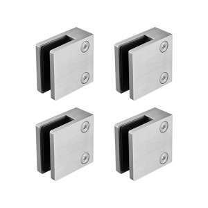 VEVOR Glass Clamp, 4 PCS Square Glass Railing Bracket for 0.31 "-0.47 " Tempered Glass, 304 Stainless Steel Glass Mounting Clamp, Silver - 1 of 4