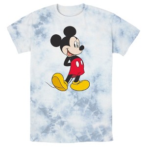 Men's Mickey & Friends Smiling Mickey Mouse Portrait Acid Wash T-Shirt - 1 of 4