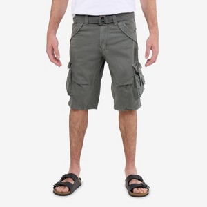X RAY Men's Belted 12.5" Inseam Knee Length Cargo Shorts (plus size shorts in available) - 1 of 4
