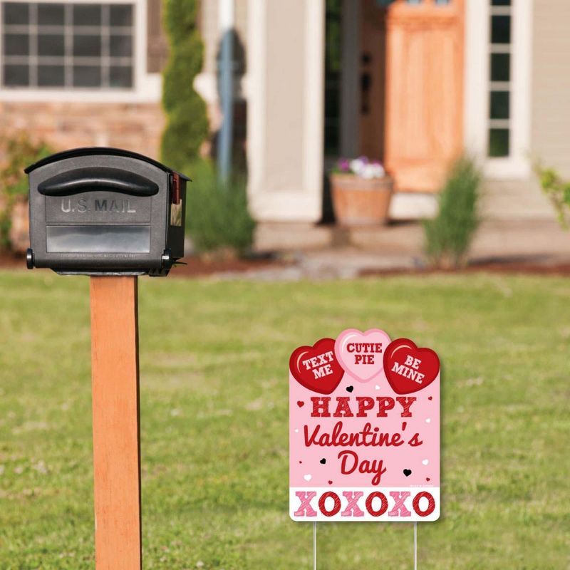 Big Dot of Happiness Conversation Hearts - Outdoor Lawn Sign - Valentine's Day Party Yard Sign - 1 Piece, 2 of 8