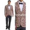 Lars Amadeus Men's Vintage Slim Fit One Button Party Animal Printed Blazer - 4 of 4