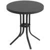 Sonkuki Patio Round Side table, Modern Industrial Style w/Metal Frame - 2 of 4