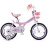 RoyalBaby Princess Girl Children's Bicycle Outdoor Ride-On Bike with Kickstand, Adjustable Seat, and Basket, Jenny/White-Pink - 2 of 4