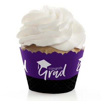 Big Dot of Happiness Purple Grad - Best is Yet to Come - Purple Graduation Party Decorations - Party Cupcake Wrappers - Set of 12