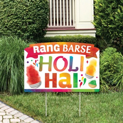 Big Dot of Happiness Holi Hai - Festival of Colors Party Yard Sign Lawn Decorations - Rang Barse Holi Hai Party Yardy Sign