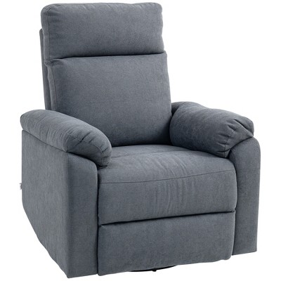 HOMCOM Swivel Rocker Recliner Chair, Wide Rocking Sofa with Pocket Spring, Footrest, Fabric Overstuffed Reclining Chair, Quick Assembly
