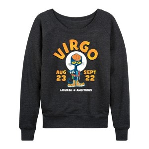 Women's - Pete the Cat - Virgo Lightweight French Terry Wide Neck Long Sleeve Shirt - 1 of 4