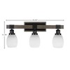 Toltec Lighting Tacoma 3 - Light Vanity in  Black/Painted Wood with 5" White Linen  Shade - 2 of 2