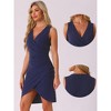 Allegra K Women's V Neck Sleeveless Zipper Waist Pleats Midi Wrap Dress - 2 of 4