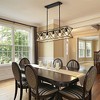 PAKOKULA 5-Light Black and Gold Industrial Linear Island Chandelier with Rectangular Frame for Kitchen Island - 3 of 4