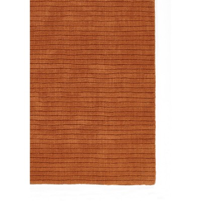 Rust Rectangular Hand Loomed Wool Area Rug 5' x 8'