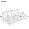 Twin Size Acacia Wood Patio Swing Bed with 16.4ft Hemp Ropes, Modern Hanging Porch Swing Frame for Garden, Backyard - ModernLuxe - 3 of 4