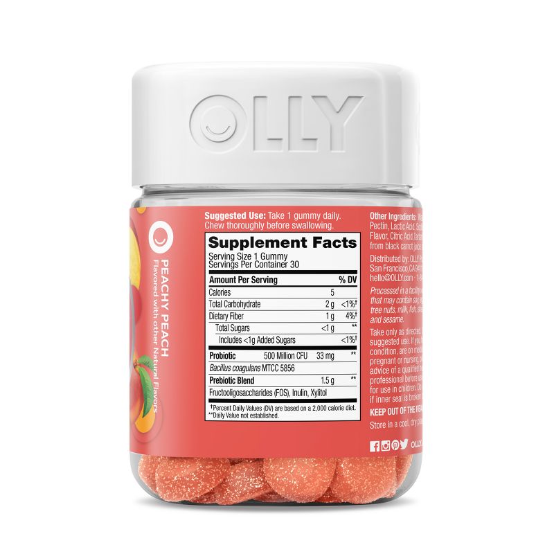 OLLY Probiotic + Prebiotic Gummies - Peachy Peach, 3 of 11