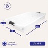 HOMZ 60 Quart Latching Underbed Durable Clear Base Storage Organizer Container Box Tote with Easy Grip Handles and Glide Wheels - 4 of 4
