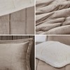 Sapphtopaz Bedding Quilt Set Solid Print Down Alternative Cozy Berber Solid Reversible Quilt Set with Throw Pillow 4 Piece - 3 of 4