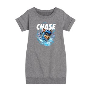 - Paw Patrol - Chase Lightning Graphic Short Sleeve Fleece Dress - 1 of 4