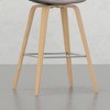PAGED Modern Wooden Bar Height Stools Set of 2, Linen Fabric Counter Stool Chair with Curved Back for Bar, Kitchen - 4 of 4