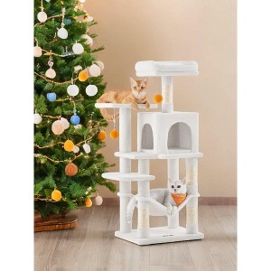 44.1' Cat Tree Tower for Indoor Cats ,Multi-Level Cat Condo Cat Furniture with Scratching Posts, Perches, Hammock, Cave - 1 of 4