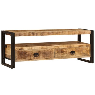 vidaXL TV Cabinet Brown Solid Mango Wood Medium TV Cabinet Rectangular