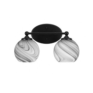 Toltec Lighting Capri 2 - Light Vanity in  Matte Black with 5.75" Onyx Swirl Shade - 1 of 2