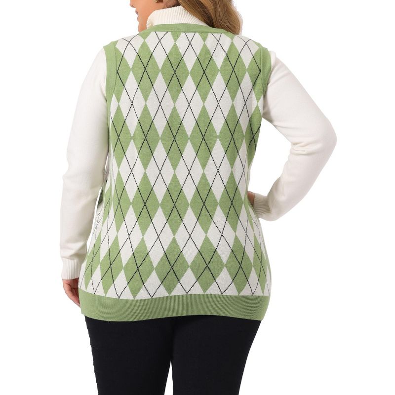 Agnes Orinda Women's Plus Size Cable Knit Sleeveless Pullover Sweater Vest, 4 of 6