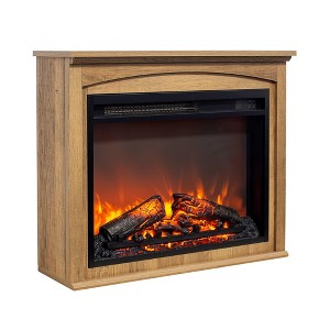 NAYSAYE Indoor Fireplace Media Cabinet Modern Entertainment Center for Living Room, Brown, 27.91"*7.87"*23.62" - 1 of 4