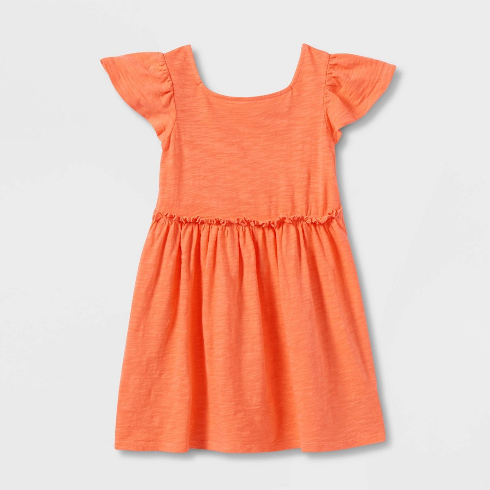 Toddler Girls' Short Sleeve Solid Knit Washed Dress - Cat & Jack Pink 3T