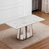 Dolonm 70-inch Modern Faux Marble Dining Table with Stainless Steel Base for 6 People - 2 of 4