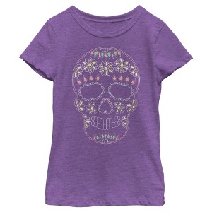 Girl's Lost Gods Halloween Sugar Skull T-Shirt - 1 of 4