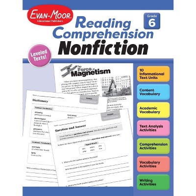 Reading Comprehension: Nonfiction, Grade 6 Teacher Resource - by  Evan-Moor Educational Publishers (Paperback)