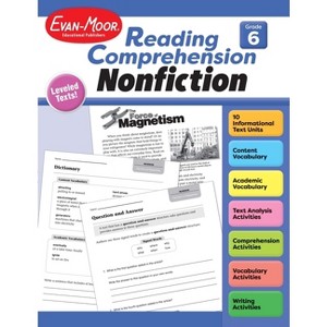 Reading Comprehension: Nonfiction, Grade 6 Teacher Resource - by  Evan-Moor Educational Publishers (Paperback) - 1 of 1